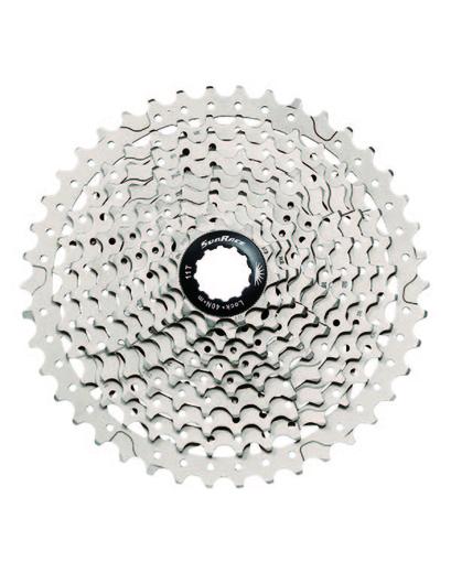 Касета SunRace CSMS3 TAZ X, 10 швидкостей, 11-46Т, алюмінієвий  павук, Silver