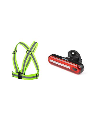Комплект ONRIDE жилет Loadstar + мигалка Inferno 20 Black Edition