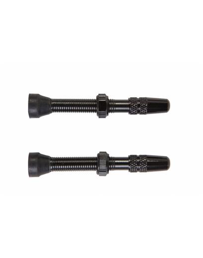 Ніпель 40mm алюм. чорний Deemount для бескамерного колеса FV (Presta) 2шт
