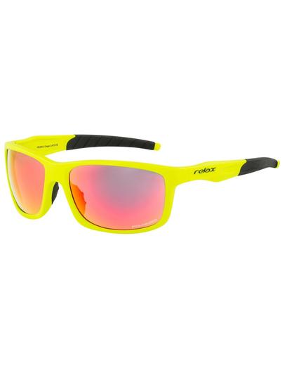 Окуляри Relax Gaga 2020 оправа жовто-чорна матова лінза Polarized grey покриття INFERNO(CAT.2)