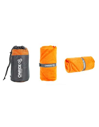 Рушник з махрової мікрофібри ONRIDE Dry помаранчевий (120х60) у чохлі