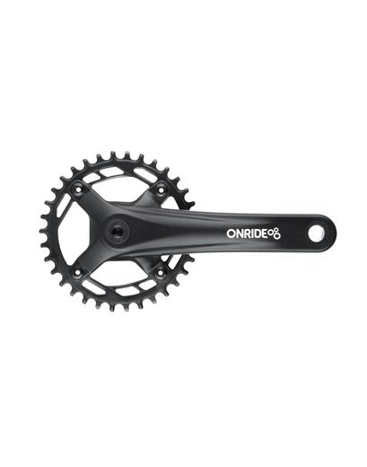 Шатуни ONRIDE Solo 1120, під квадрат, 170 мм, 34Т BCD: 104 мм, на 9/10/11 шв., чорний