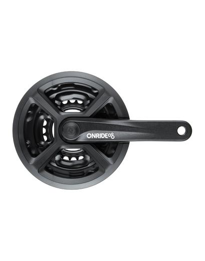 Шатуни ONRIDE Trio 810P, під квадрат, 175мм, 22-32-42T, на 8/7/6 швидкостей, чорні (конверт)