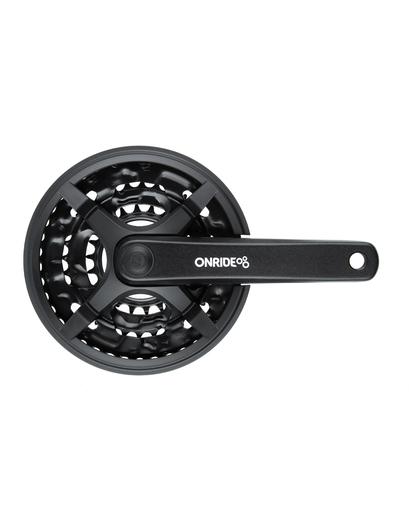 Шатуни ONRIDE Trio 830P, під квадрат, 170мм, 22-32-42T, на 8/7/6 швидкостей, чорні (конверт)