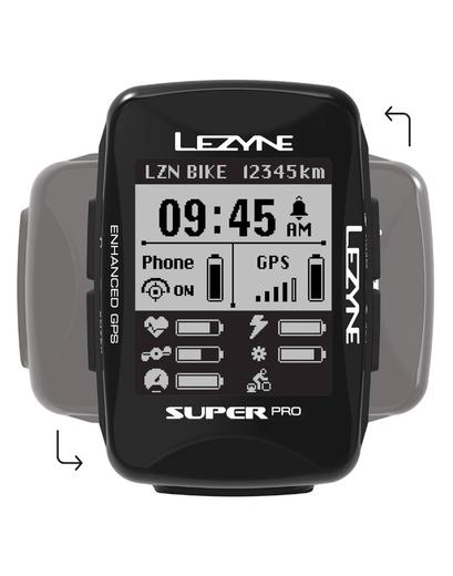 Велокомп'ютер бездротовий Lezyne SUPER PRO GPS USB чорний