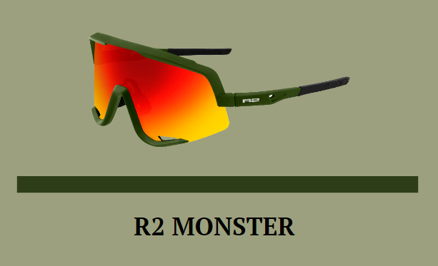 Окуляри R2 MONSTER оправа матово зелена лінзи grey з покрит. Red Black Revo (CAT. 2) купити в Україні