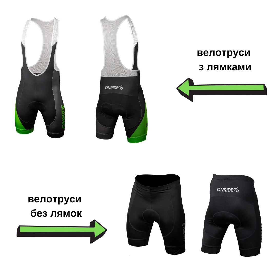 Велотруси з лямками та без лямок ONRIDE купити